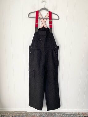 Filson Mackinaw Wool Charcoal Grey Bib Pants Style 88 Dungaree Pantaloon USA 36